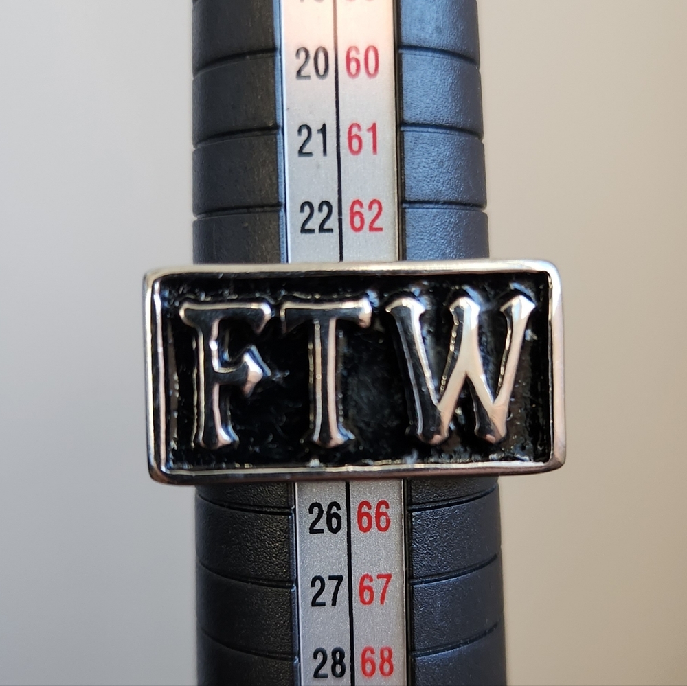Stainless Steel FTW Biker Ring